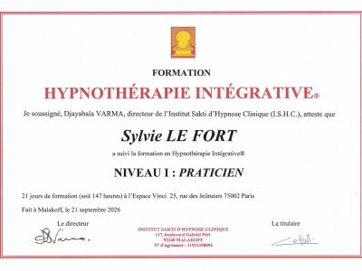 HYPNOTHERAPIE INTEGRATIVE praticien 1